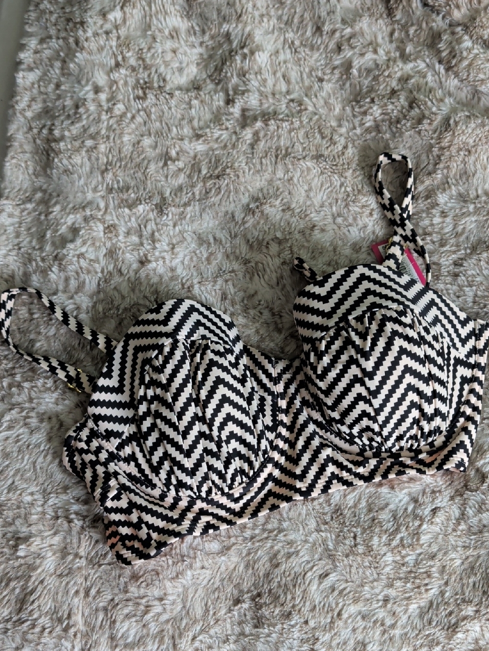 Target Black And White Chevron Swim Top D/DD